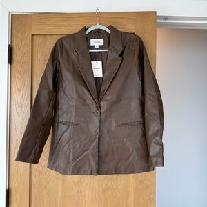 NWT Faux Leather Blazer
